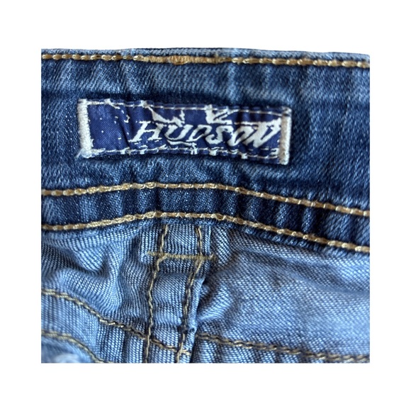 Hudson Jeans Blue Jean Shorts Frayed Hem Low Rise Size 26 - Picture 7 of 10